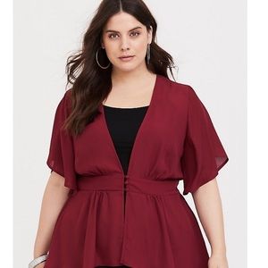torrid smocked burgundy blouse size 4x women